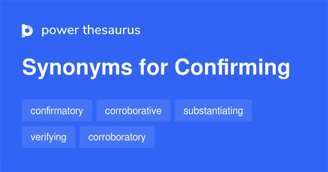 CONFIRMING Synonyms: 111 Similar and Opposite Words.